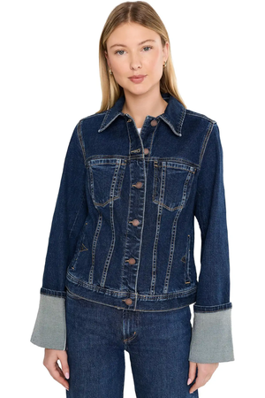 Tall Cuffed Sleeve Trucker Jacket — Cosmic Dust