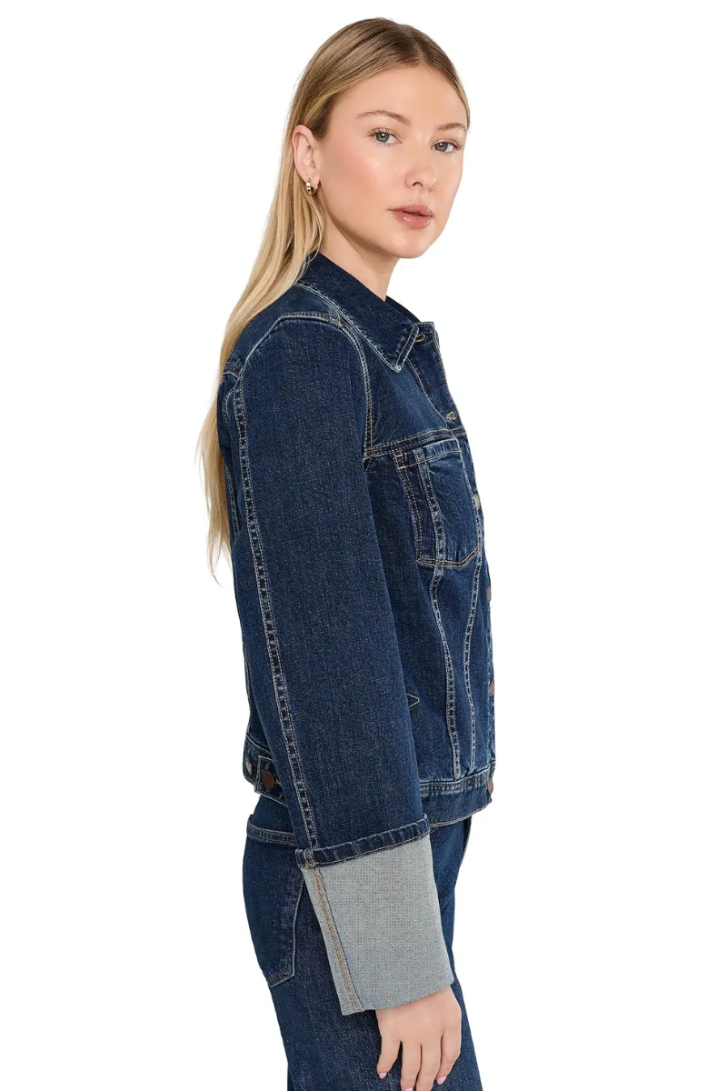 Tall Cuffed Sleeve Trucker Jacket — Cosmic Dust