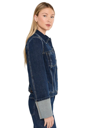 Tall Cuffed Sleeve Trucker Jacket — Cosmic Dust