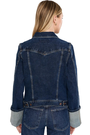 Tall Cuffed Sleeve Trucker Jacket — Cosmic Dust