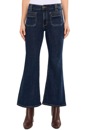 Hannah Flare Jean with Patch Pockets — Collegiate Blue