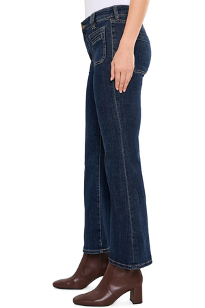 Hannah Flare Jean with Patch Pockets — Collegiate Blue