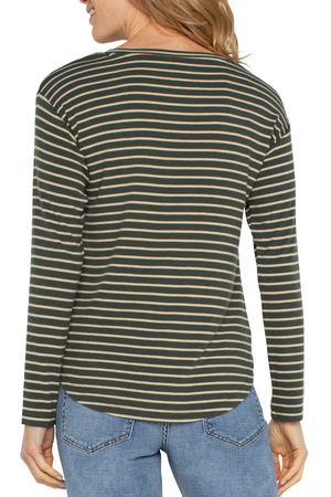 Liverpool Moss Green Stripe Tee