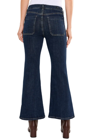 Hannah Flare Jean with Patch Pockets — Collegiate Blue