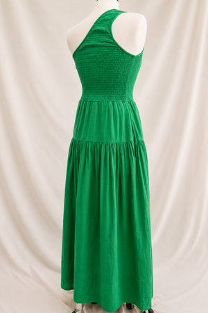 One Shoulder Sleeveless Dress- Kelly Green