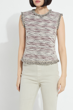 Cleo Tweed Top — Willow