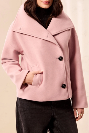 Funnel Neck Jacket — Pink Frost