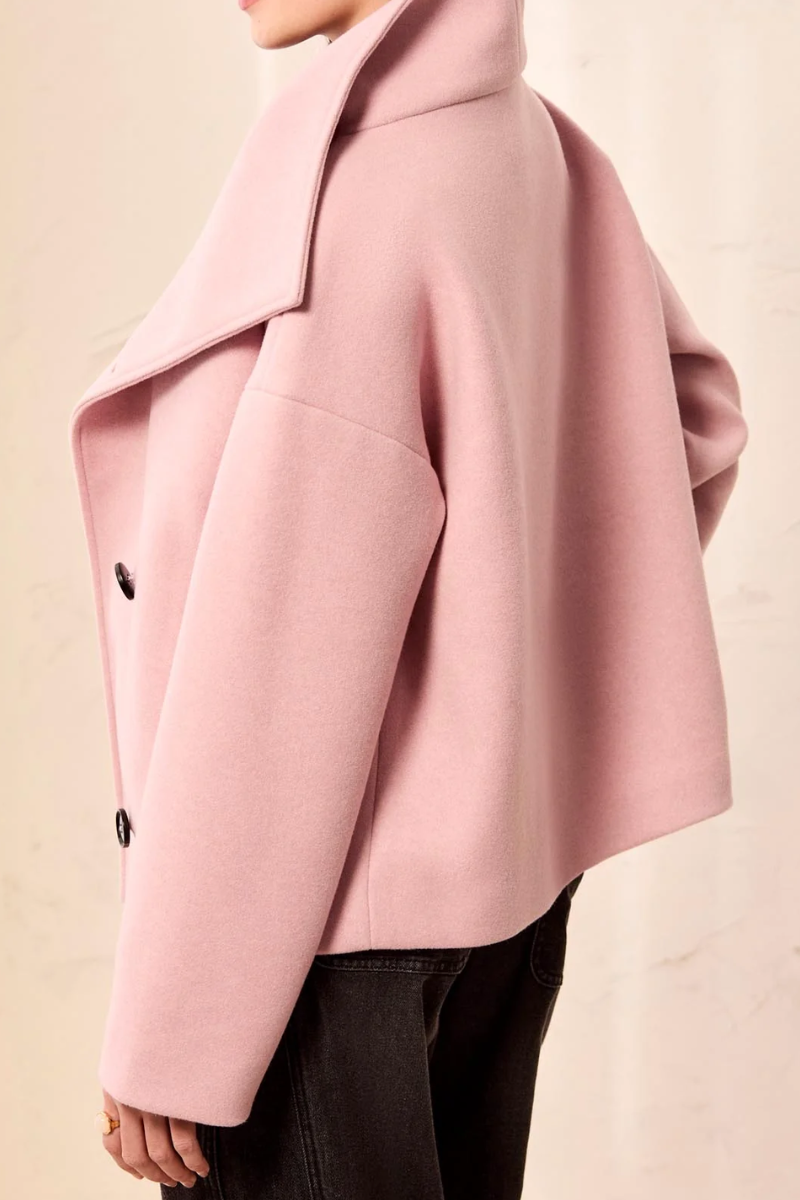 Funnel Neck Jacket — Pink Frost