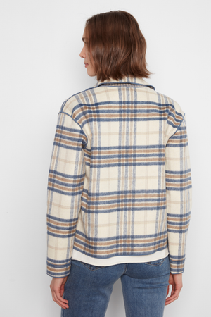 Charlie B Reversible Plaid Jacket – Ecru
