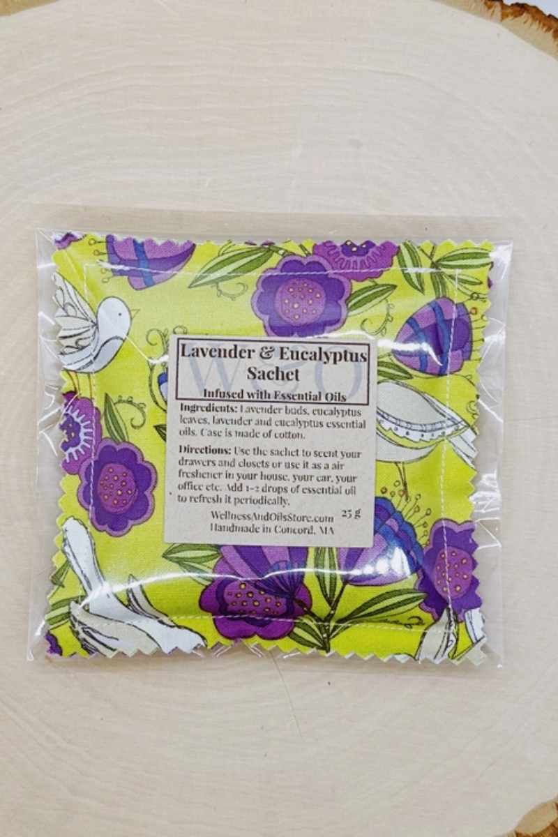 Lavender Eucalyptus Sachet with Essential Oils