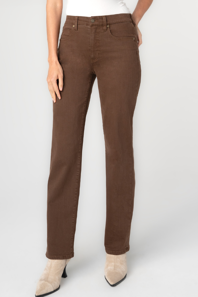 Kennedy Comfort Straight Jean — Carob Brown