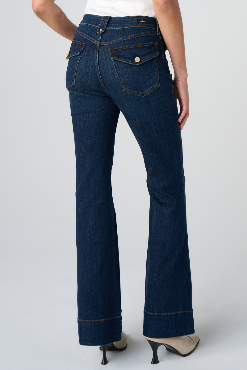 Hannah Outlaw Flare Jean — Duskwood Blue