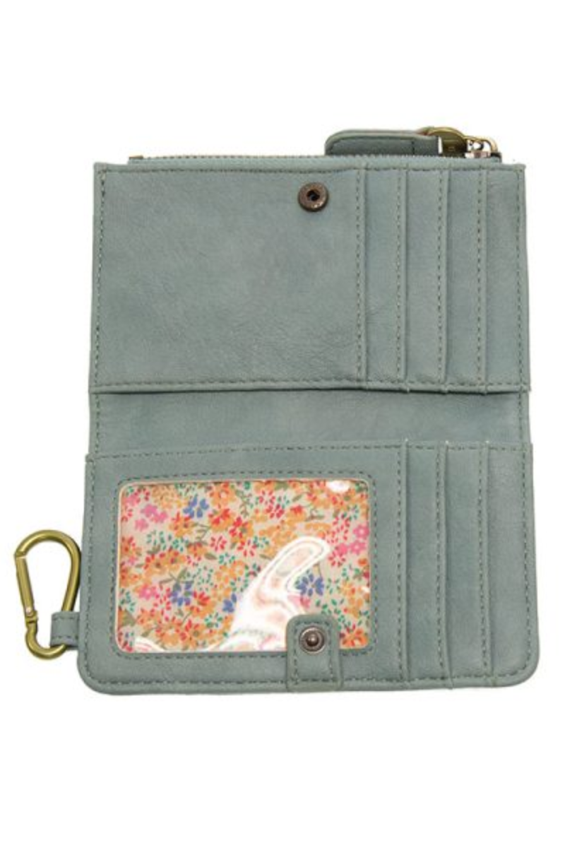 Bobbie Bifold Wallet With Carabiner Light Denim