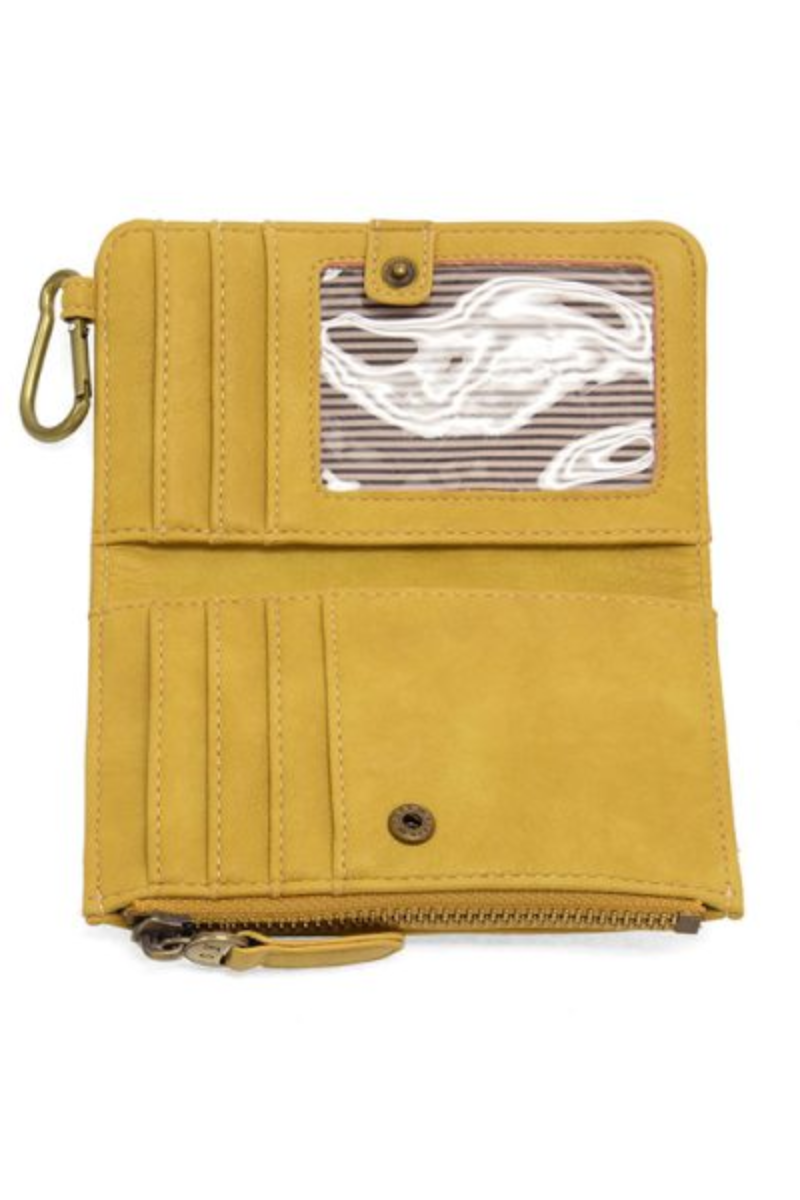 Joy Susan | Bobbie Bifold Wallet With Carabiner Mustard