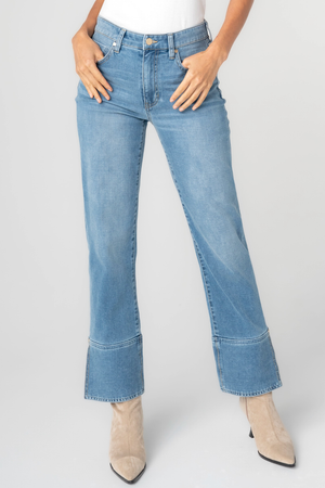Kennedy Straight Jean with Cuff & Slit — Cowboy Sky
