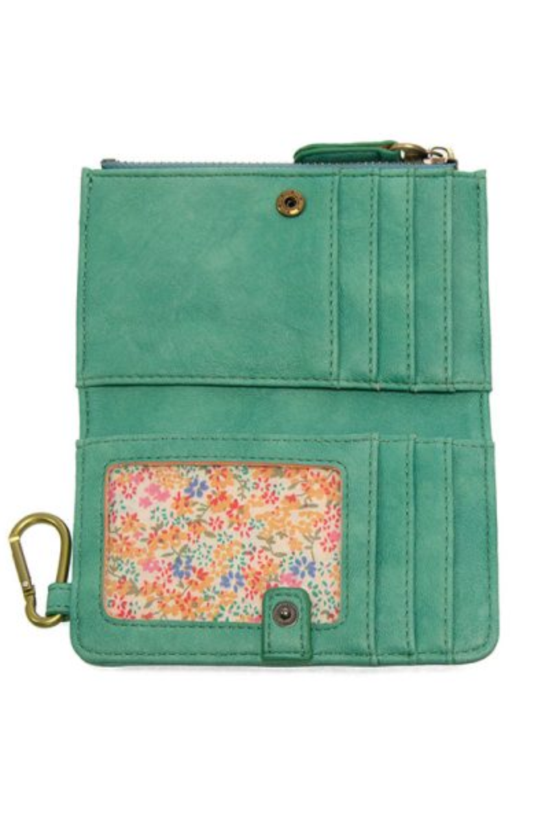 Bobbie Bifold Wallet With Carabiner Turquoise