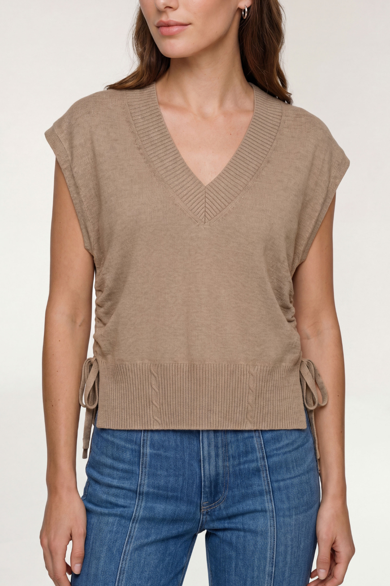 V-neck Dolman Sweater W/ Ties