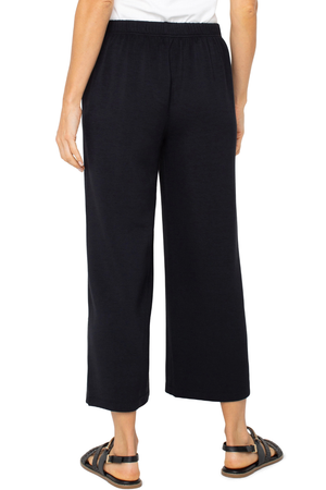 Wide Leg Crop Pant — Black
