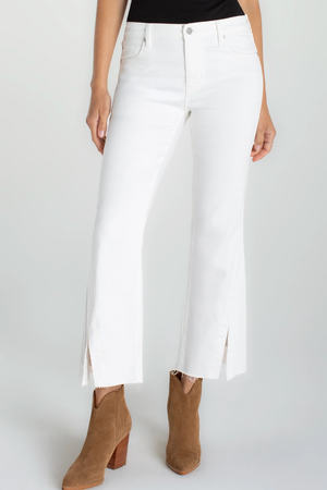 Hannah Crop Flare With Twisted Slit- Bright White