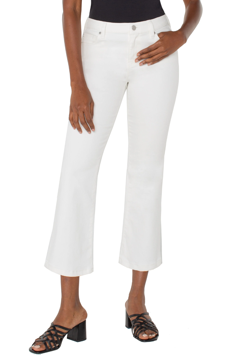Hannah Crop Flare -White