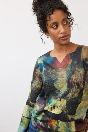 FDJ Notch Neck Long Sleeve Top — Farmland