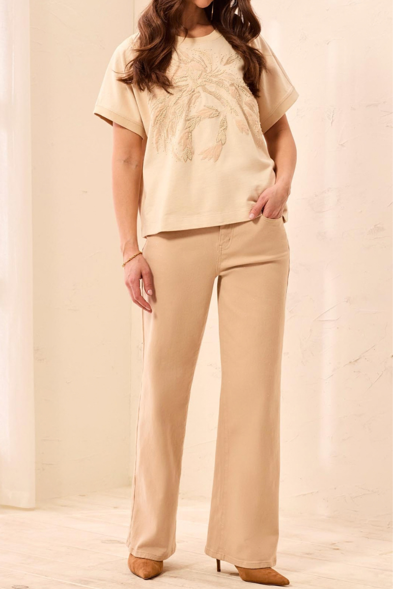 Audrey Hugging Wide Leg Jean with Glitz — Shimmer