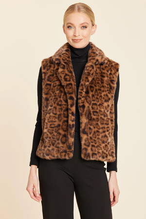 Faux Fur Vest — Leopard