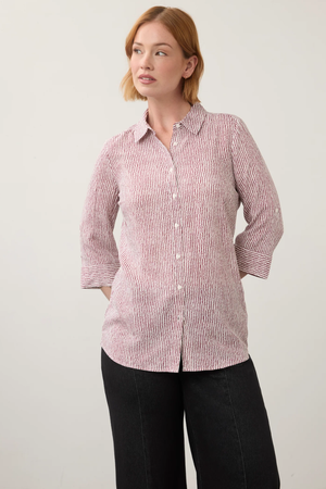 Long Sleeve Striped Top — Fig Stripe