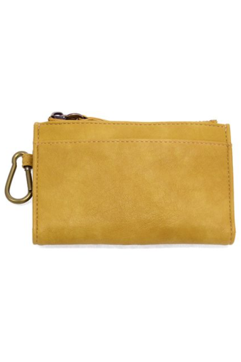 Joy Susan | Bobbie Bifold Wallet With Carabiner Mustard