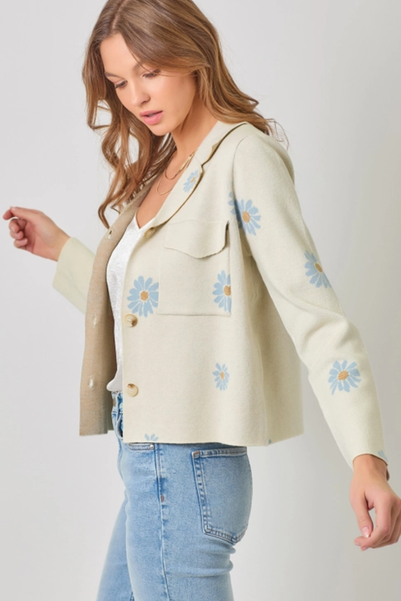 Flower Sweater Jacket