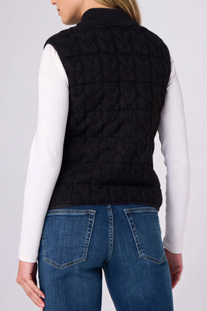 Liverpool Reversible Cable Knit Puffer Vest – Black