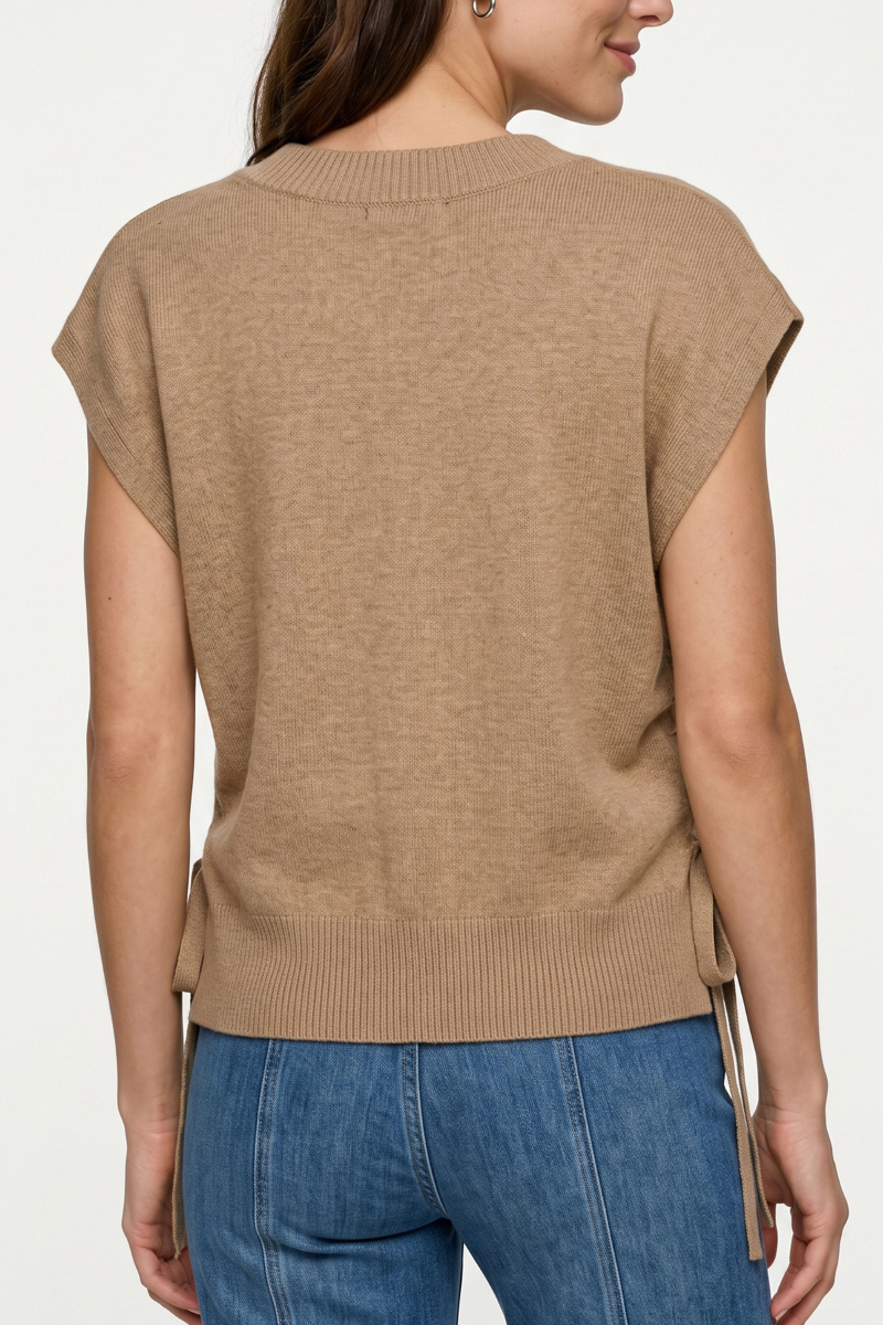 V-neck Dolman Sweater W/ Ties