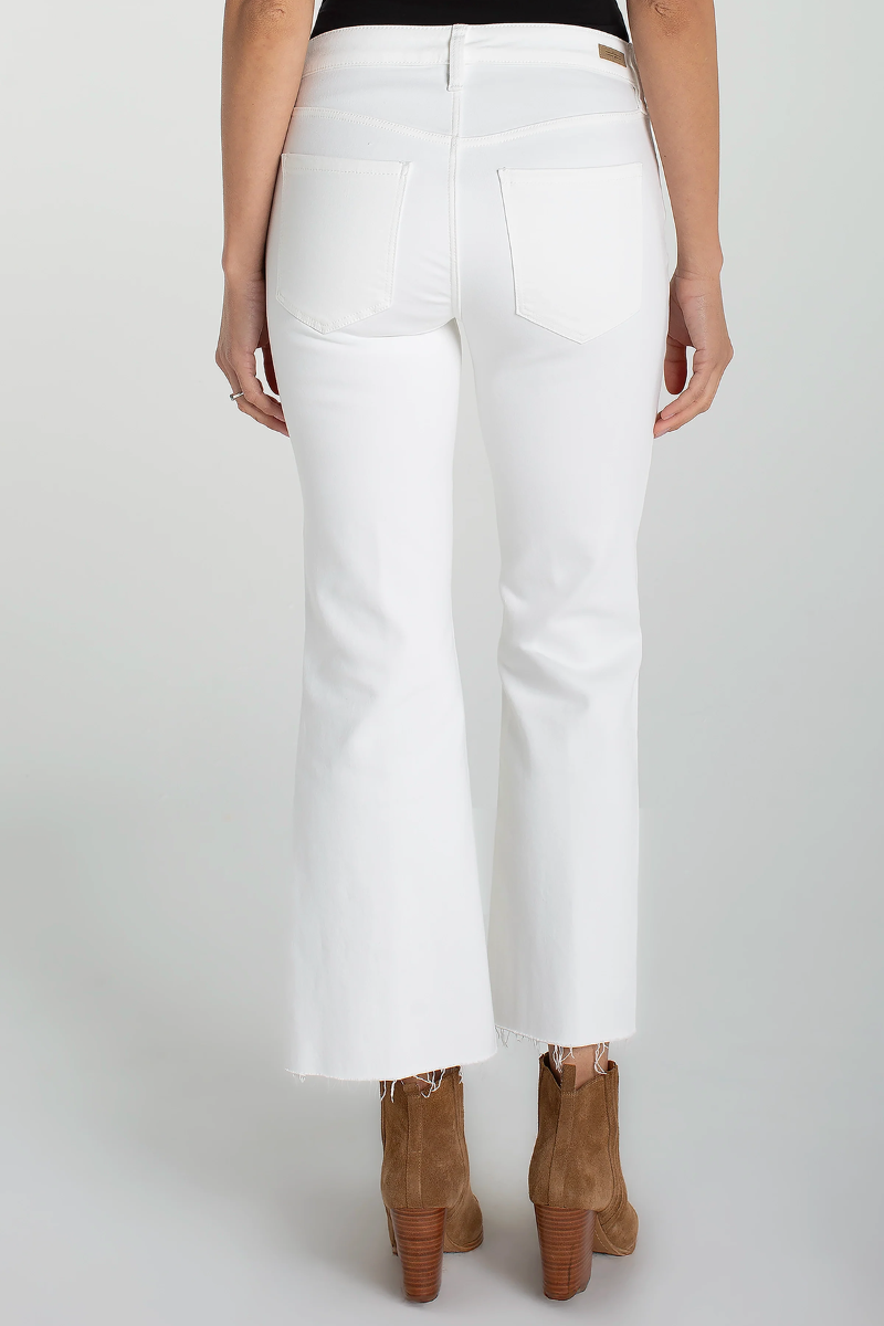 Hannah Crop Flare With Twisted Slit- Bright White