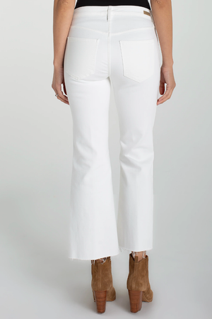 Hannah Crop Flare With Twisted Slit- Bright White