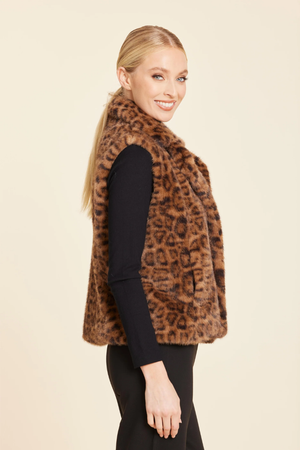 Faux Fur Vest — Leopard