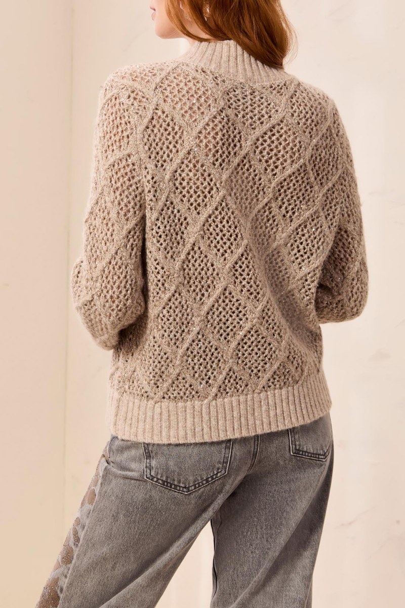 Mock Neck Cardigan — Birch