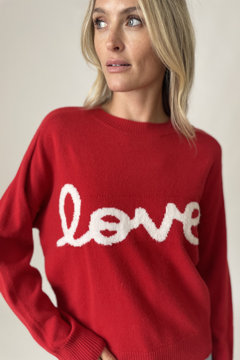 SIX/FIFTY- Red Love Sweater