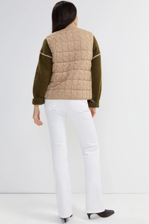Liverpool Reversible Cable Knit Puffer Vest – Harvest Khaki Melange
