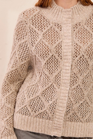 Mock Neck Cardigan — Birch