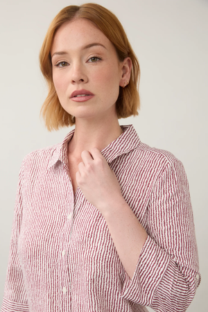 Long Sleeve Striped Top — Fig Stripe