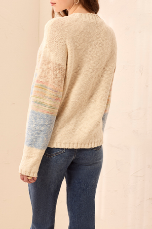 Long Sleeve Embroidered Sweater — Azure