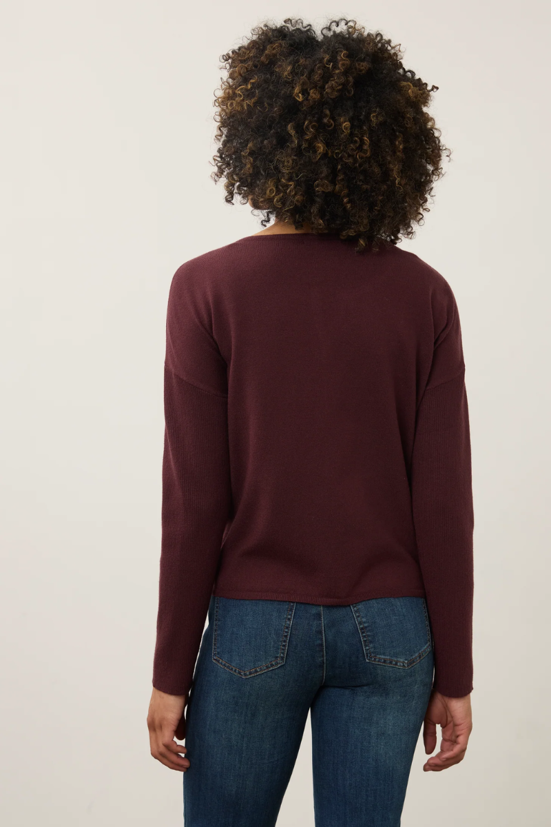 Rib Sleeve Sweater — Fig