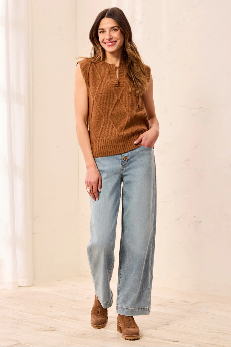Split Neck Sweater Vest — Hazelwood