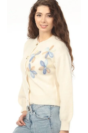 Flower Cardigan — Ivory