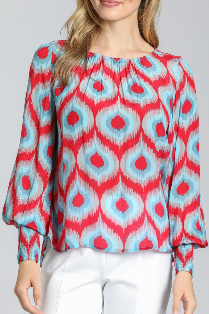 APNY- Red Multi Blouse