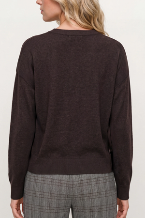 Long Sleeve Drape Neck Sweater — Java Malange