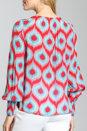 APNY- Red Multi Blouse