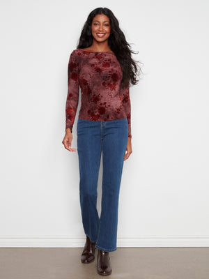 Long Sleeve Top — Merlot