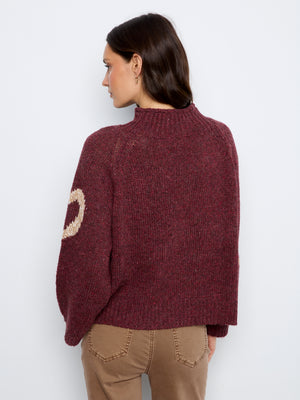 Heart Print Sweater — Merlot