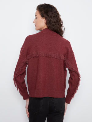 Fringe Back Sweater — Merlot